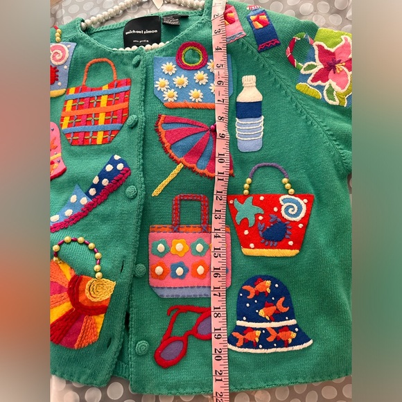 Michael Simon Size L  Short sleeve embroidered sweater - Picture 12 of 15